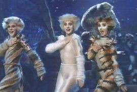 Jo Bingham, Phyllida Crowley Smith and Jo Gibb as Etcetera, Victoria and Rumpleteazer in the Film version of Cats in 1998